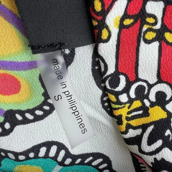 Natori Womens Multicolor Floral Allover Print‎ Button Front Top Size Small - Picture 4 of 8